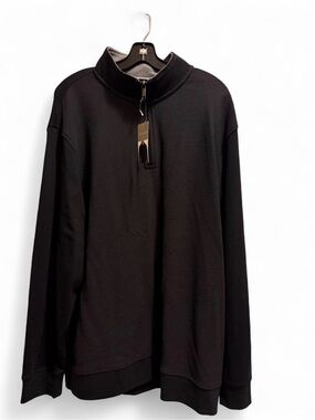 Ted Baker Black Zip-Up Mock Neck Sweater